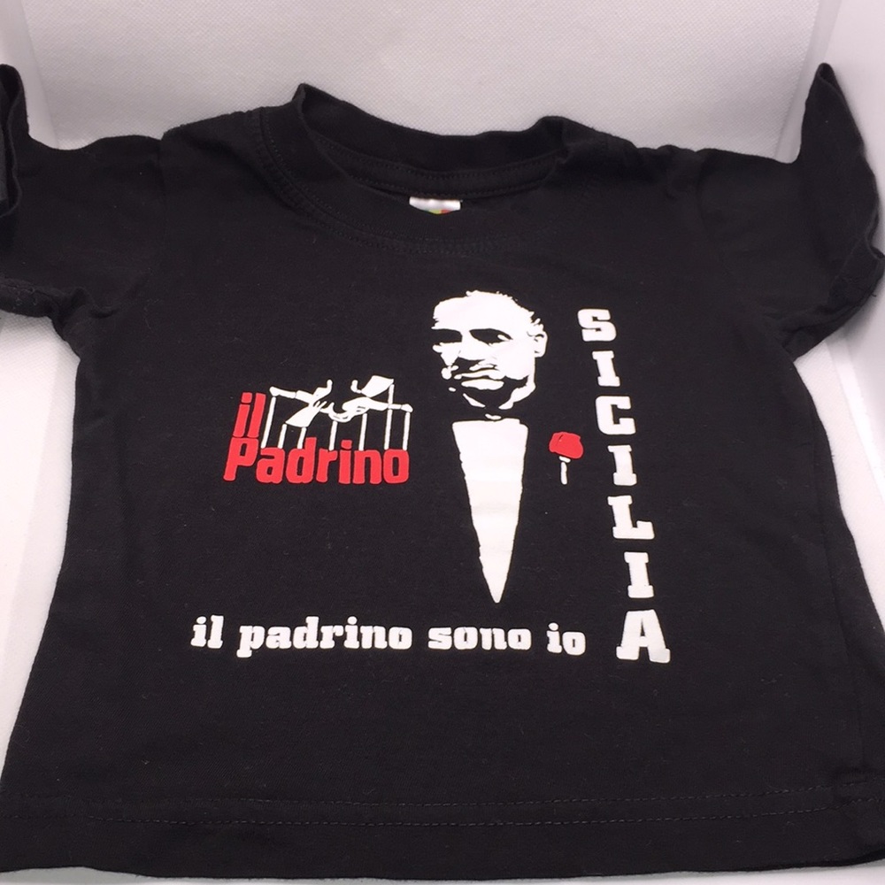 The Godfather Padrino Sicilia T-Shirt 0-2 Infant Toddler Black Unisex
